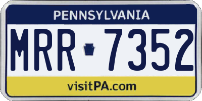 PA license plate MRR7352