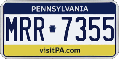 PA license plate MRR7355