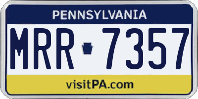 PA license plate MRR7357