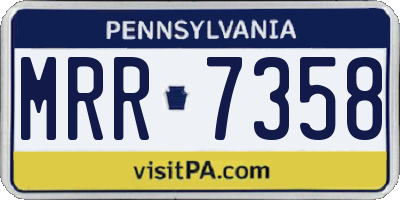 PA license plate MRR7358
