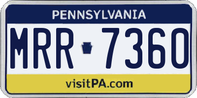 PA license plate MRR7360