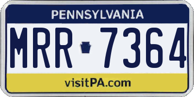 PA license plate MRR7364