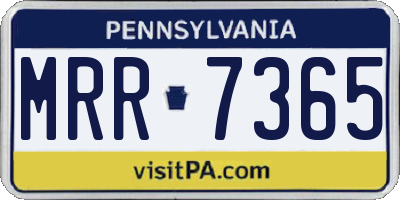 PA license plate MRR7365