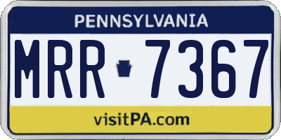 PA license plate MRR7367