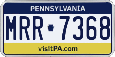 PA license plate MRR7368