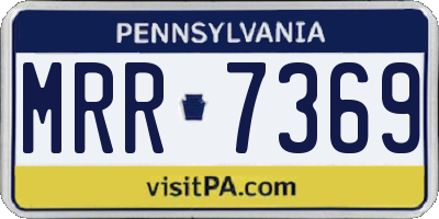 PA license plate MRR7369