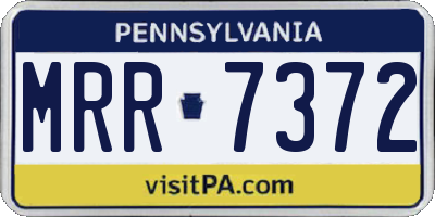 PA license plate MRR7372