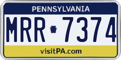 PA license plate MRR7374