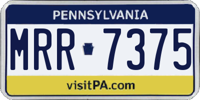 PA license plate MRR7375