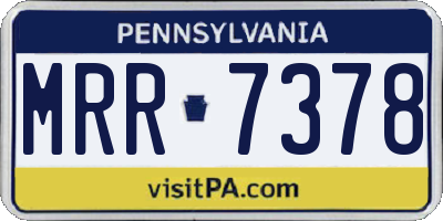 PA license plate MRR7378