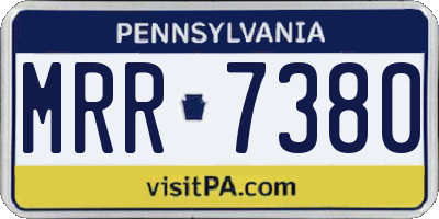 PA license plate MRR7380