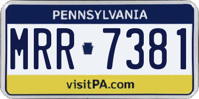 PA license plate MRR7381