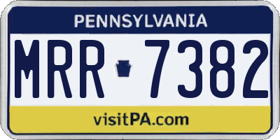 PA license plate MRR7382