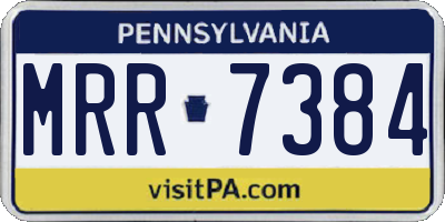 PA license plate MRR7384