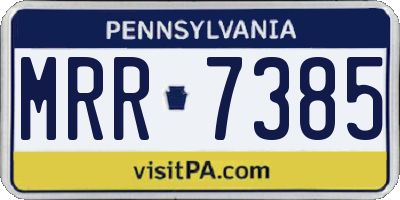 PA license plate MRR7385
