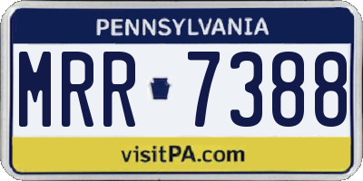 PA license plate MRR7388