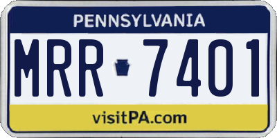 PA license plate MRR7401