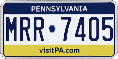 PA license plate MRR7405