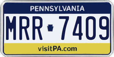 PA license plate MRR7409