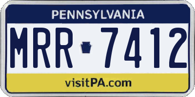 PA license plate MRR7412