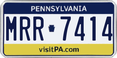 PA license plate MRR7414