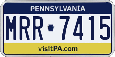 PA license plate MRR7415