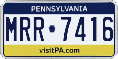 PA license plate MRR7416