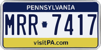 PA license plate MRR7417