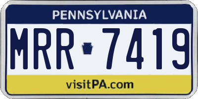 PA license plate MRR7419
