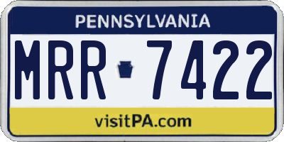 PA license plate MRR7422