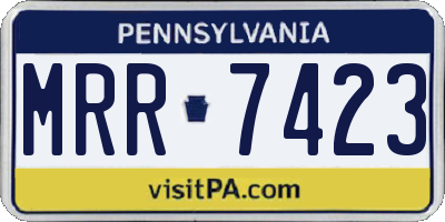 PA license plate MRR7423