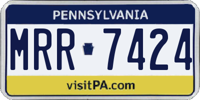 PA license plate MRR7424