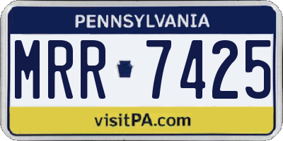 PA license plate MRR7425