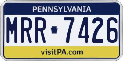 PA license plate MRR7426