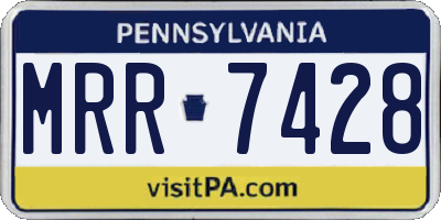PA license plate MRR7428