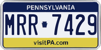 PA license plate MRR7429