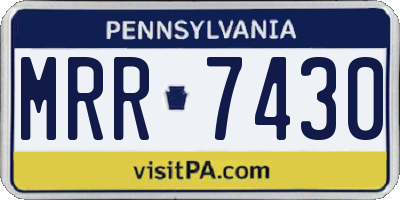 PA license plate MRR7430