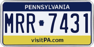 PA license plate MRR7431