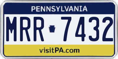 PA license plate MRR7432
