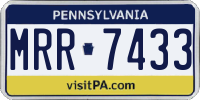 PA license plate MRR7433