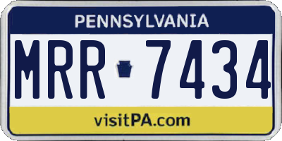 PA license plate MRR7434