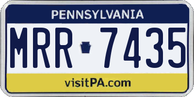 PA license plate MRR7435