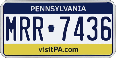 PA license plate MRR7436