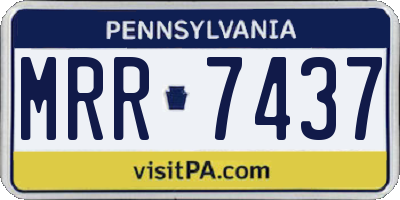 PA license plate MRR7437