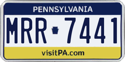 PA license plate MRR7441