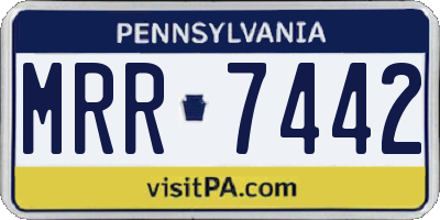 PA license plate MRR7442