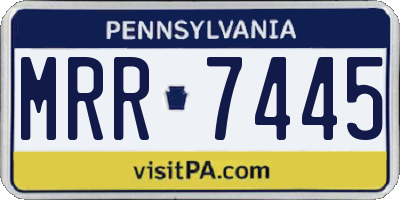 PA license plate MRR7445