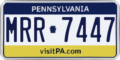 PA license plate MRR7447