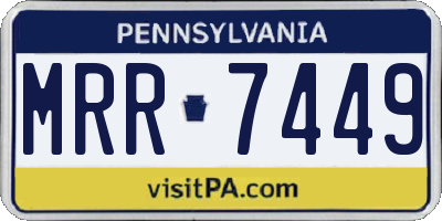 PA license plate MRR7449