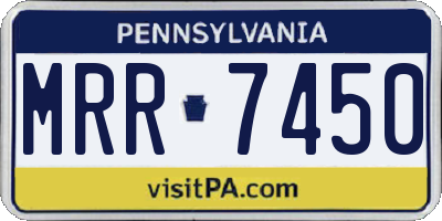PA license plate MRR7450